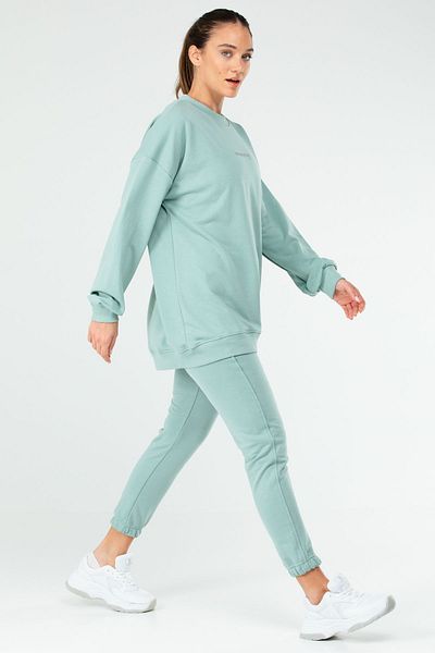 speedlife Çağla Green Crew Neck Basic βαμβακερή γυναικεία αθλητική φόρμα τουνίκ - Sa2619