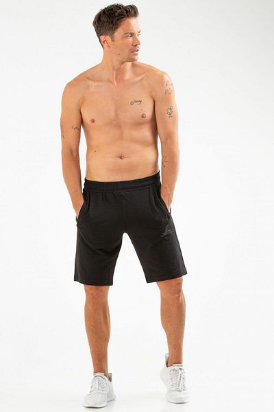 speedlife Black Regular Cotton Zippered Pocket Men's Shorts Xe0111