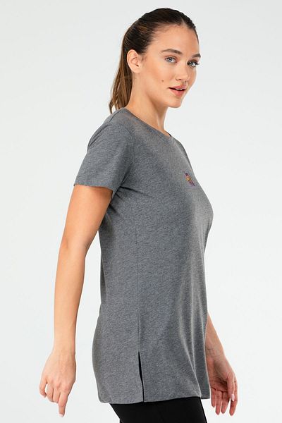 speedlife Tricou de damă cu mânecă scurtă din bumbac obișnuit antracit Sf0646
