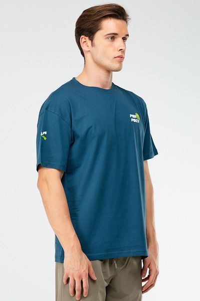 speedlife Ανδρικό μπλουζάκι Indigo Oversize - Crew Neck, 100% βαμβάκι, κοντό μανίκι Xf1581