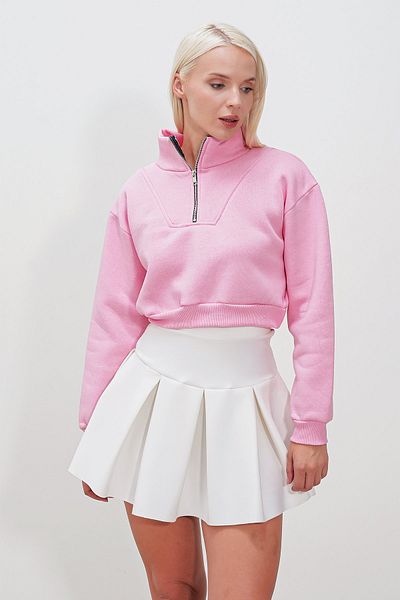 HAKKE Three Yarn Sweat with Half Zipper and Skirt Elastic