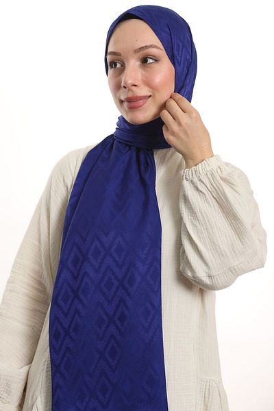 m moon scarf High Quality Imported Fabric and Italian Stitched "sax Blue" Tile Pattern Shawl