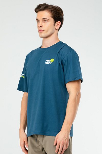speedlife Ανδρικό μπλουζάκι Indigo Oversize - Crew Neck, 100% βαμβάκι, κοντό μανίκι Xf1581