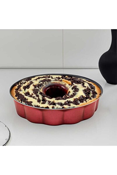 abnturk 12 Dilim 26 Cm Yanmaz Yapışmaz Teflon Kek Kalıbı Kırmızı