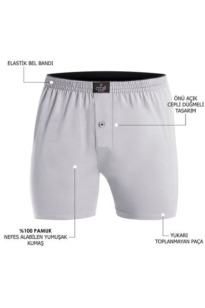 Öts Чоловічі 100% бавовняні боксери, 5 штук в упаковці, на ґудзиках, зручний крій, преміум-якість, в спеціальній подарунковій коробці