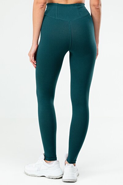 speedlife High Waist Lycra Petrol Slim Fit Women's Leggings - SD0756