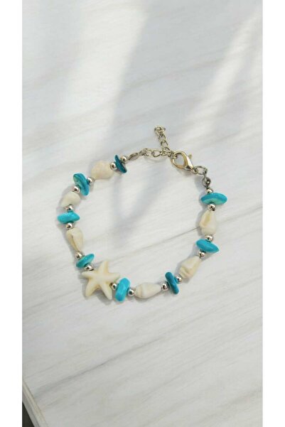 Nas Aksesuar Seashell Patterned Blue Bracelet - Summer Colors