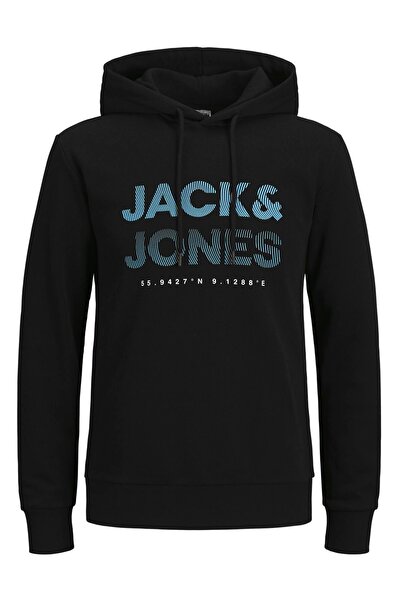 Jack & Jones Erkek Kapüsonlu Logo Baskili Sweatshirt - Year