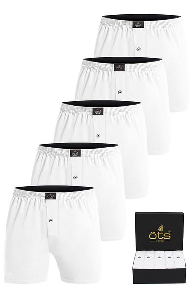 Öts Ανδρικό 100% βαμβακερό πακέτο Boxer των 5, Άνετη εφαρμογή με κουμπιά, σε Premium Special Box Box