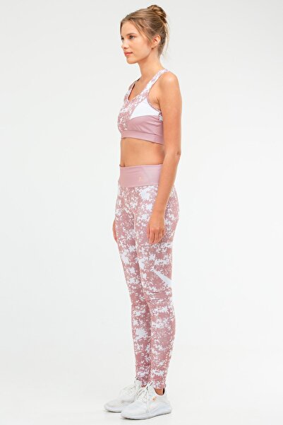 speedlife Powder Slim Fit Open Collar High Waist Women's Tights Set Sb06341