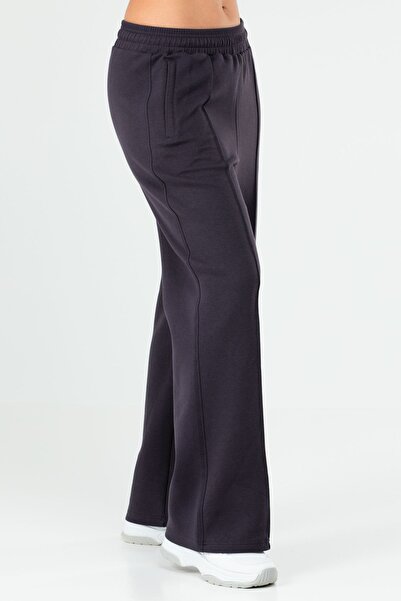 speedlife Purple Regular Cotton Wide Leg Women's Tracksuit Bottom Sd0939