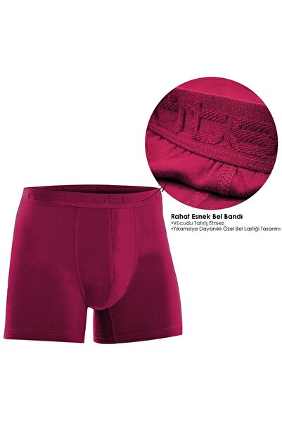 Öts Erkek Bordo 6'lı Modal Boxer