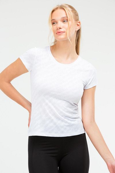 speedlife Tricou alb cu mânecă scurtă, cu decolteu, pentru femei, Sf0609