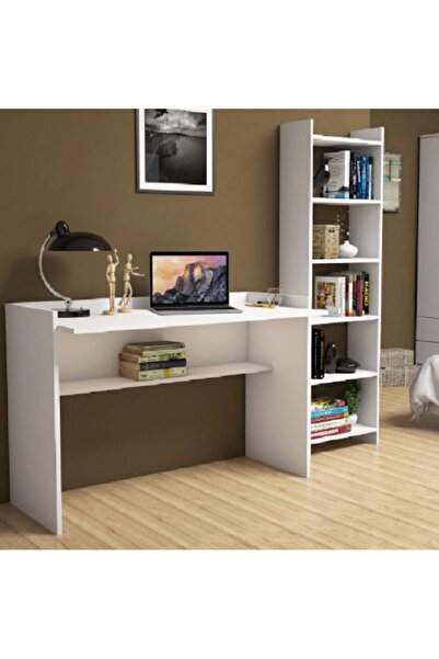 ASLAN MOBİLYA MASA + KİTAPLIK OFİSTE EVDE ODADA HER ALANDA KULLANILABİLİR 21