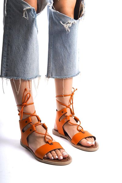Bak Store Gladiator Women's Bodrum Sandals - Orange String