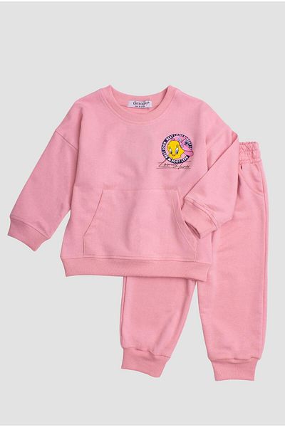 Chicsy Baby Tweety Lones Tunes Printed Oversize Baby and Kids Tracksuit Set