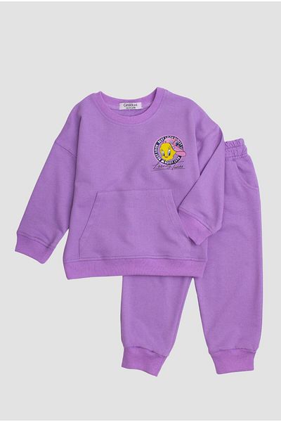 Chicsy Baby Tweety Lones Tunes Printed Oversize Baby and Kids Tracksuit Set