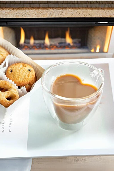 FORSEİ LUCA Double Wall Transparent Espresso Glass Cup Office Home Coffee Heart Model Tea Cup 170ml