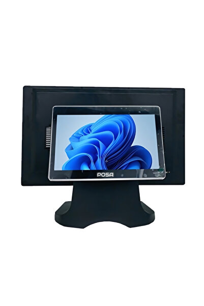 POSA Büyük Çift Ekran Pos Pc 18.5inch Dokunmatik Pos Bilgisayar İ7 3.nesil 8RAM 120SSD WİFİ+Hoporlor+BT
