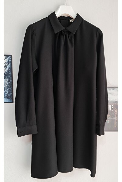 PNRSTİL Krep Kadın Tesettür Büzgülü Tunik