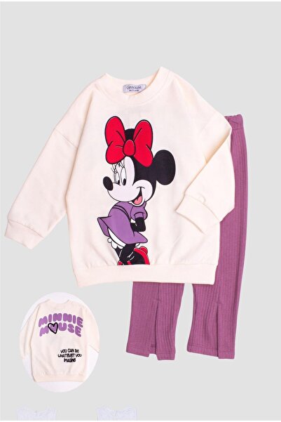 Chicsy Baby Minnie Mause Büyük Baskılı Oversize  Alt Üst Bebek Çocuk Eşorfman...