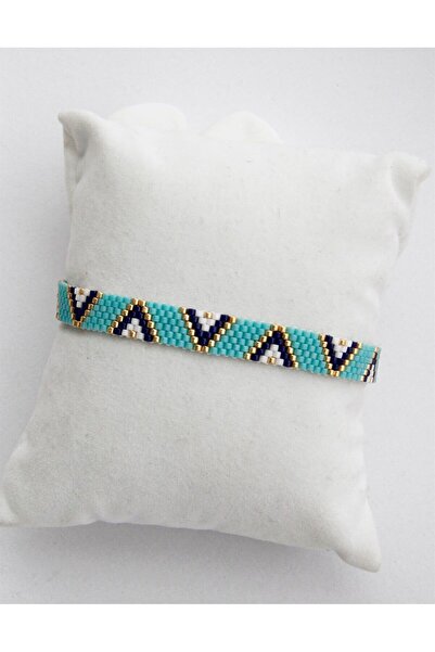DM Miyuki Miyuki Triangle Pattern Women's Bracelet (blue)