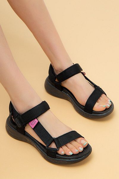 Bak Store Sandale sport cu velcro negre pentru femei