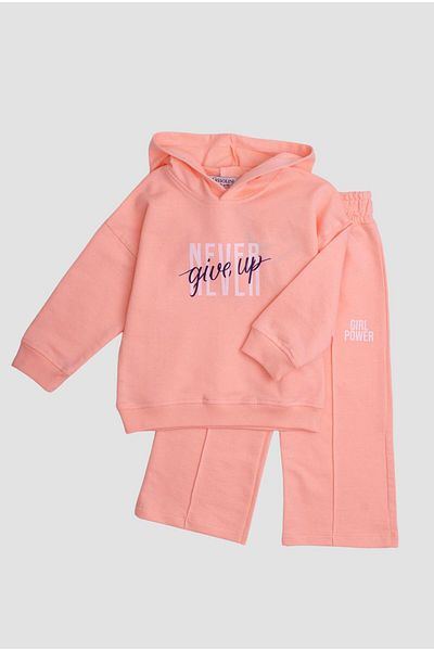 Chicsy Baby Oversize Hooded Text Printed Baby Kids Tracksuit Set
