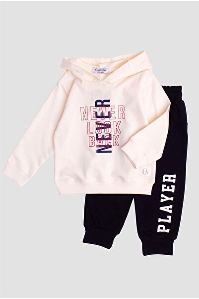 Chicsy Baby Σετ παιδική φόρμα υπερμεγέθη με κουκούλα με στάμπα