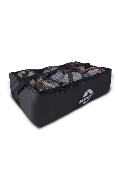 Nivia 5127BLK Balls Carrying Bag (Black) | upto 6 Balls | Polyester | Good For Gym