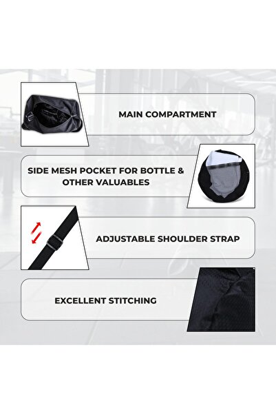 Nivia Basic Duffle Bag | Polyester (Black, 12 Litre) Gym Bags | Adjustable Shoulder Bag