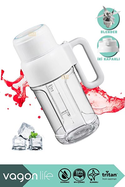 Vagonlife 1000ml Type-C Sarj 10 Bıçaklı Kulplu ve Askılı İki Kapak Taşınabili...