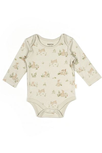BabyCosy طقم بدلة للفتيات الصغيرات بأكمام طويلة من القطن العضوي المنقوش مكون من قطعتين