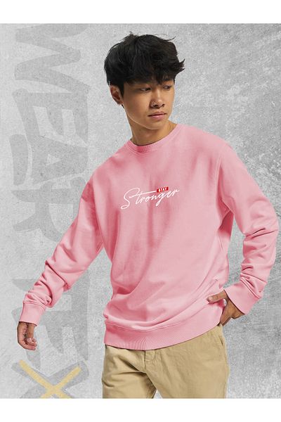 WEARTEX Unisex Oversize Sweatshirt - Crew Neck, Stay Stronger Print, Hoodie