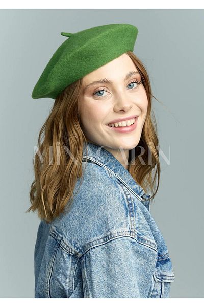 MinaCarin Green Purple French Felt Beret - Pack of 2