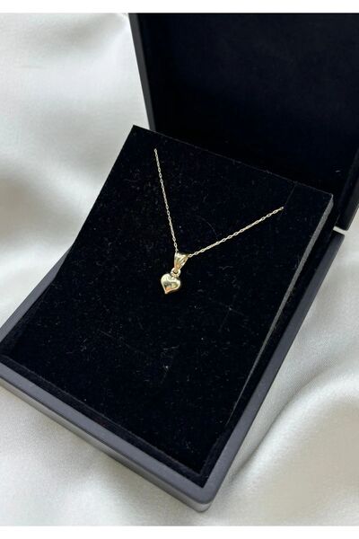 DİAMİNE PIRLANTA 14 Ayar Altın Kalp Kolye Ucu Sevgililer Günü Hediyesi