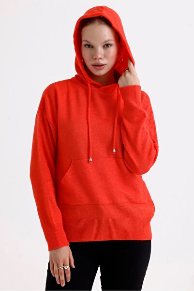 MD trend Капюшон з кишенями і написом на спині, трикотажний жіночий светр