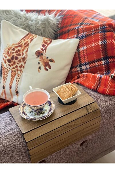 Yaman Hediyelik Ahşap Koltuk Tepsisi, Yan Sehpa, Koltuk Kenarı, Katlanabilir ...