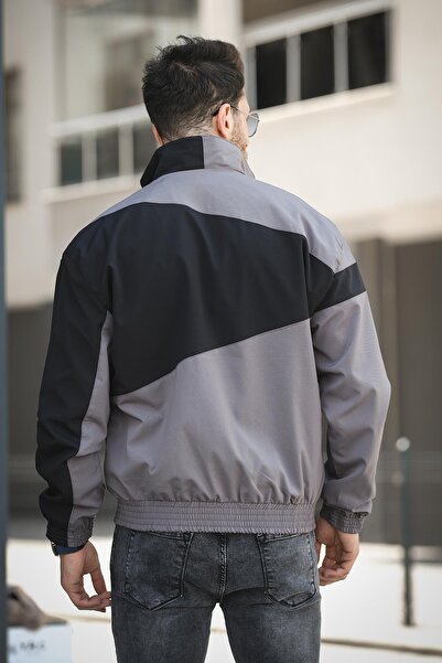 Oksit Чоловічий сезонний пальто - Phnom Su відштовхуючий, стрічкові деталі, високий комір, дощовик