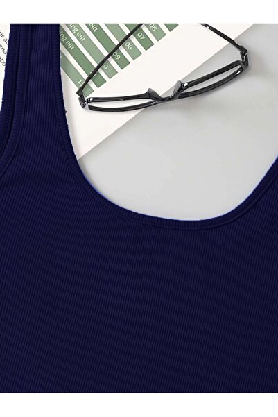 Mad&Calf Women's Corded Crop Tank Top - Strappy, Basic Cotton