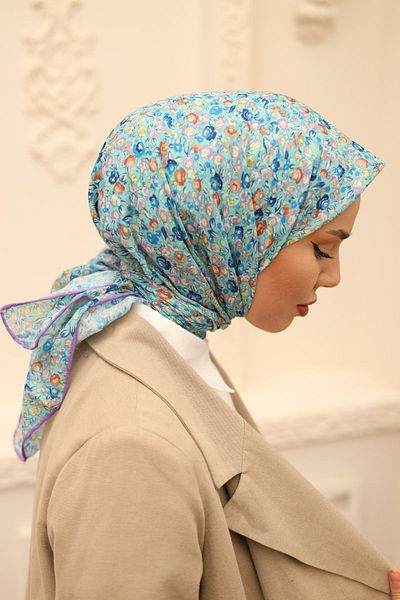 Silk Home Μαλακό βαμβακερό κασκόλ με μοτίβο γαρύφαλλου