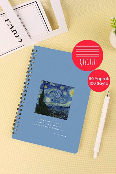 Anime Marketi Van Gogh Designed A5 Spiral School Notebook 50 Sheets 100 Pages - Ruled