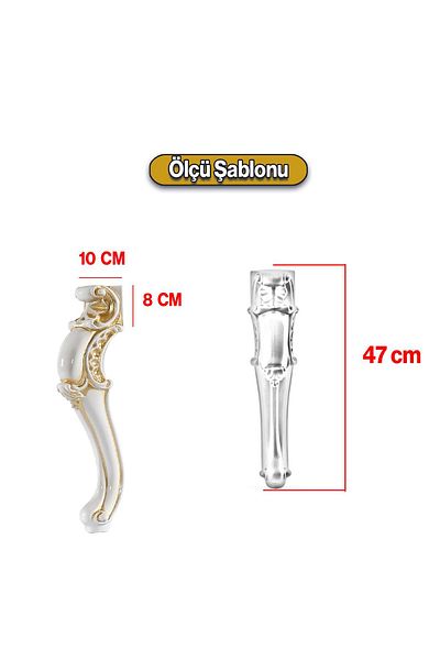 Badem10 Plastic Crem Aur 4 buc Valenta Picior Masuta de Cafea 47 cm Mobila Zigon Ceai Picior Masuta de Cafea