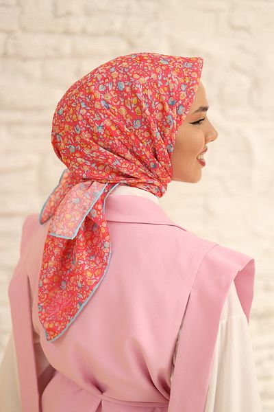 Silk Home Μαλακό βαμβακερό κασκόλ με μοτίβο γαρύφαλλου
