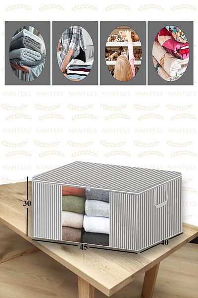 ADARYA HOME 45x40x30 πουλόβερ με 6 τεμάχια ριγέ παράθυρο