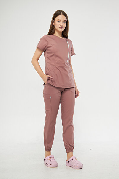 Class Üniforma Kıev - Modern Ve Şık Kruvaze Fermuar Kapama Doktor Ve Hemşire Forması Scrubs