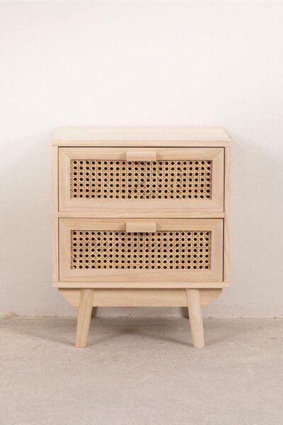 Aksöz Tasarım Çift Çekmeceli Komodin Hazeran Komodin