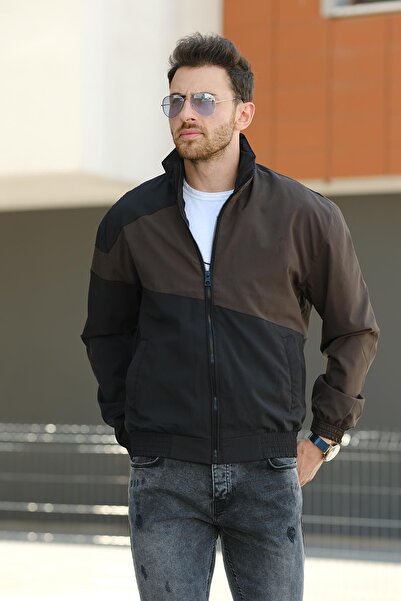 Oksit Ανδρικό εποχιακό παλτό - Πνομ Αδιάβροχο, Λεπτομέρεια ρίγες, Γιακάς, Αδιάβροχο