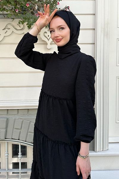 Gizce Black Sebla Dress
