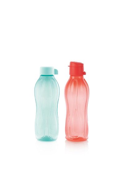 Tupperware Eco Bottle Water Bottle Water Blue and Easy Lid Pink 2-pack 500 ml